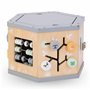 mamabrum Cube en Bois 7-en-1 Éducatif - Trieur de Formes, Horloge, Labyrinthe, Boucle Motrice, Abaque - Jouet Interactif Enfant 