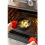 Smile MGK-12 Batterie de cuisine noire en aluminium moulé (4 casseroles avec 4 couvercles en verre trempé de sécurité et 2 maniq