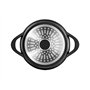 Smile MGK-12 Batterie de cuisine noire en aluminium moulé (4 casseroles avec 4 couvercles en verre trempé de sécurité et 2 maniq