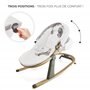 Kinderkraft ELSU Transat Bébé 2en1 evolutif, 0-9kg, Balancelle dès la naissance, Moustiquaire, Avec 2 jouets, Légère et pliable,