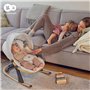 Kinderkraft ELSU Transat Bébé 2en1 evolutif, 0-9kg, Balancelle dès la naissance, Moustiquaire, Avec 2 jouets, Légère et pliable,