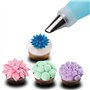 Retoo Lot de 33 Poches à Douille réutilisables avec 24 Douilles en Acier Inoxydable et 3 spatules à crème en Silicone pour décor