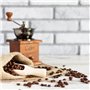 Retoo Moulin àcafé manuel vintage en bois vieilli avec réglage de l'engrenage réglable pour la maison le bureau et les voyages M