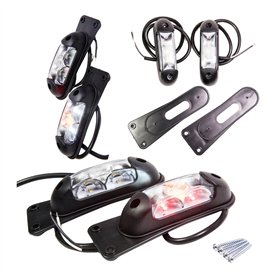 Lot de 2 feux de gabarit à LED - À accrocher - 12 à 24 V - 3 couleurs : blanc