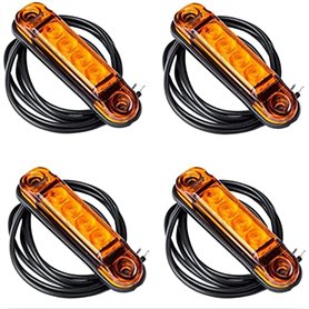 Web Truck Lot de 4 feux de position fins - Orange - 12/24 V - Feux de position fins - Pour voiture