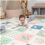KiddyMoon Tapis De Jeu Pour Enfant Bébé Tapis Mousse Tapis De Sol Tapis D'éveilbebe Reversible Stimulation De L'imagination Plia