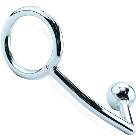 Crochet anal Plug Anal Acier Inoxydable 17cm Boule Anale ⌀3cm Cercle ⌀4.8cm Sex Toys Homme et Plugs Anals bdsm Prostate Homme Se