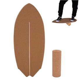 CAWI Planche d'équilibre pour enfants et adultes - Équipement de fitness pour la maison - Planche de surf + rouleau de fascia -