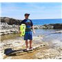 OPENWATER Bouée de natation gonflable XL - grande bouée de sécurité avec une poche pour les choses 28L vert fluo