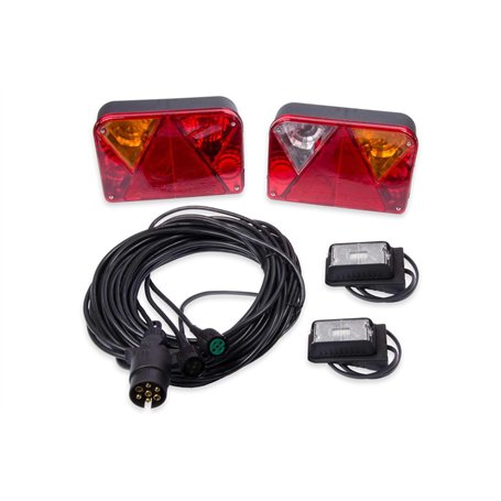UNITRAILER Feux Arriere Remorque - Kit Eclairage Remorque 7 Broches - Feu DPT 35 pour éclairage 12V et 24V - Câble 7 m à 7 Broch