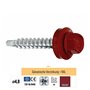 Wkret-Met RAL3011 Lot de 200 vis à tôle 4,8 x 70 mm pour support en bois (Marron/rouge)