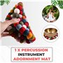 Lioggyet Tapis pour tibétains bouddhistes en feutre de laine colorée, fait à la main, rond, accessoires pour instruments de perc