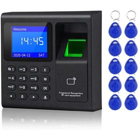Iyalezirk Contrôle d'accès biométrique RFID Clavier RFID de Dactilar USB Horloge de temps électronique