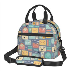 njkhbolk Sac à déjeuner avec impression postale