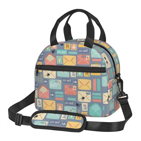 njkhbolk Sac à déjeuner avec impression postale