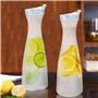 Gbloodst Lot de 2 bidons d'eau en plastique de 1 l avec couvercles rabattables blancs, cruches incassables recyclables et alimen