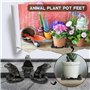 Breeshy Mini pieds de pot mignons en forme d'animal Figurines d'animaux, Ornements, Pieds de support pour pots de fleurs, pour i
