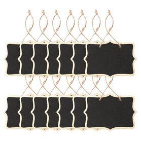 casstaly 14X Mini Tableaux Noirs Panneaux Suspendus Tableau Noir Rectangle Babillard Double Face pour Les Mariages