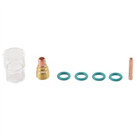 Iyalezirk 7 pièces/ensemble #12 Kit de coupe en verre Collet Rechoncho Lentille à gaz du corps Chalumeau de soudure Tig pour -9/