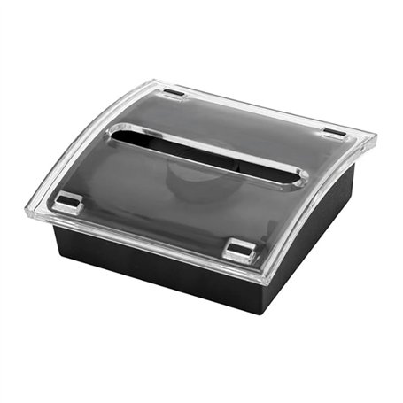 Kueohse - Distributeur de notes - Base noire - Partie supérieure transparente - Support pour notes adhésives 3 x 3 - Accessoires