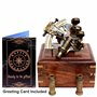 Kelvin & Hughes Sextant nautique en laiton antique avec boîte en bois et 2 télescopes supplémentaires, sextant londonien Kelvin 