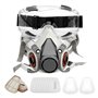 GWCYMYD Masque respiratoire avec lunettes de protection et filtre à gaz en silicone 20 x 13 x 14 cm Double filtration Masque ant