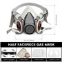 GWCYMYD Masque respiratoire avec lunettes de protection et filtre à gaz en silicone 20 x 13 x 14 cm Double filtration Masque ant