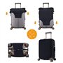 SHuWeiD Housse de protection pour bagage en polyester lavable avec notes de musique noir et blanc, taille M, Blanc, Medium
