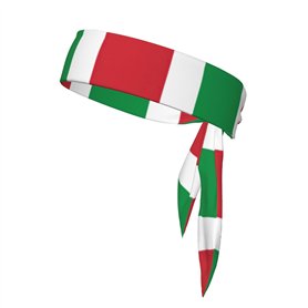 Bandeau bandana absorbant la transpiration avec drapeau italien – Restez au sec et confortable pendant les sports de plein air –
