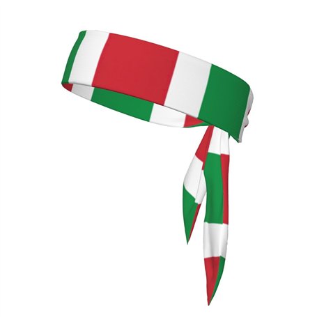Bandeau bandana absorbant la transpiration avec drapeau italien – Restez au sec et confortable pendant les sports de plein air –