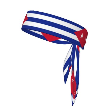 Bandeau bandana absorbant la transpiration avec drapeau cubain – Restez au sec et confortable pendant les sports de plein air –