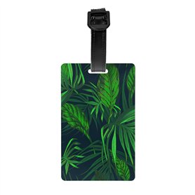 Étiquettes à bagages imprimées vertes de plantes tropicales pour valises