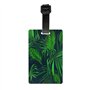 Étiquettes à bagages imprimées vertes de plantes tropicales pour valises
