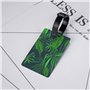 Étiquettes à bagages imprimées vertes de plantes tropicales pour valises, cartes d'identification, étiquettes de bagages pour fe