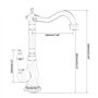 Robinet cuisine antique en laiton chromé avec bec haut