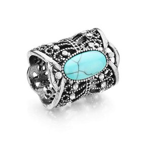 Turquoise Foulard Boucle Anneau Foulard Foulard En Soie Tube Diapo Clip Pour Femme Châle Boucle Bijoux