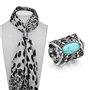 Turquoise Foulard Boucle Anneau Foulard Foulard En Soie Tube Diapo Clip Pour Femme Châle Boucle Bijoux