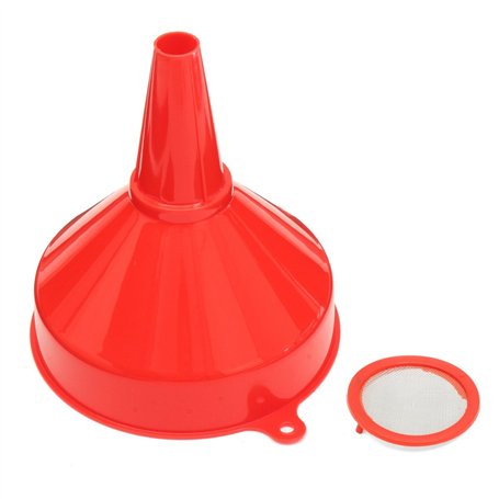Alamor Universal Entonnoir Essence Carburant Diesel avec Filtre Moto Voiture Tracteur Camion Rouge