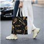 LIXLZH Sac à bandoulière réutilisable avec imprimé instruments de musique pour les vacances, le shopping, la salle de sport, noi