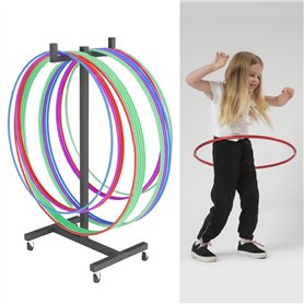 ZIMGOD Support Cerceau Hula Hoop Support de Rangement en Métal Noir pour Cerceau/Corde à Sauter