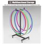 ZIMGOD Support Cerceau Hula Hoop Support de Rangement en Métal Noir pour Cerceau/Corde à Sauter, Support pour Cerceau de Fitness