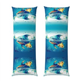 Taie d'oreiller longue sous-marine motif poissons de mer 50