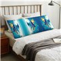 Taie d'oreiller longue sous-marine motif poissons de mer 50,8 x 152,4 cm rafraîchissant pour les cheveux et la peau