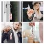 LIXLZH Sweet Lollipop Cupcake Print Cute Keychains Car Key chains Double Face Tags Rectangle Women Men Pendentif, Blanc, Taille 