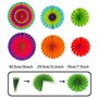 ZERODECO Fiesta Décorations de Fête, Chemin de Table Mexicain Multicolore Bannière Picado Fiesta Foil Ballons Fans de Papier Pom
