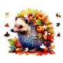 Kingbar Puzzles en Bois pour Adulte, 300 Pièces, Le Hérisson Puzzle Bois Animaux, Puzzle Irrégulier Unique, 34.5 * 34.5cm