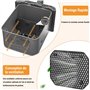 Accessoires Air Fryer, 2 Pcs Grille Anti Projection en Silicone Réutilisables et 100 Pcs Papier Cuisson pour Air Fryer Ninja Dou