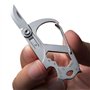 iMQUVTY Porte-clés EDC 8 en 1 - Mousqueton - Outil multifonction - Facile à transporter - Ouvre-bouteille d'urgence - Clé - Tour
