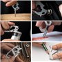 iMQUVTY Porte-clés EDC 8 en 1 - Mousqueton - Outil multifonction - Facile à transporter - Ouvre-bouteille d'urgence - Clé - Tour