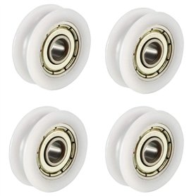 Winwill® 4pcs U roue de guide de roue de rainure Poulie de roulement de boule scellée 6 * 32 * 10mm 0.23 "* 1.39 *